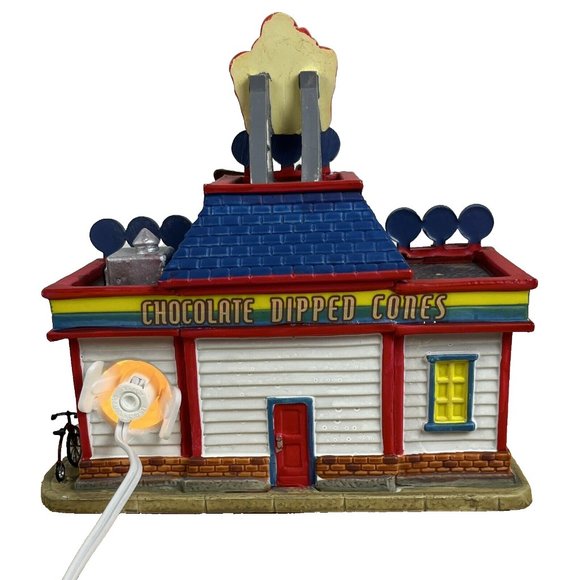 Lemax Village Ceramic TWIRLY'S SOFT SERVE Ice Cream 2007 Light Box Rare - Picture 9 of 14
